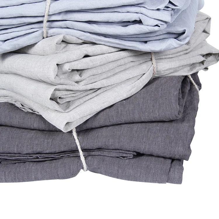 100%linen fabric bed sheet set stone washed french vintage bedding set