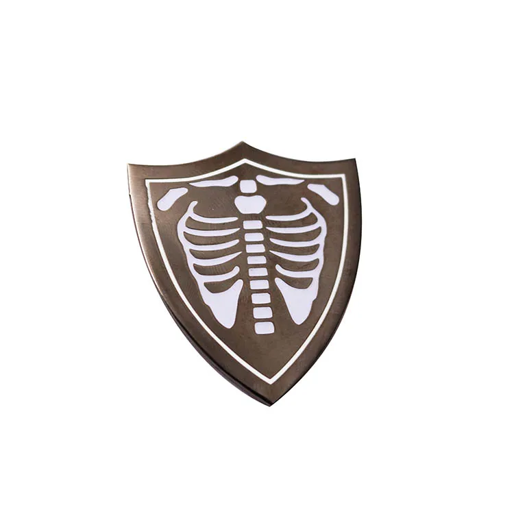 custom cap pins Newest Fashion Skeleton Shield Custom Hard Enamel Pin For Accessories Custom Enamel Pins