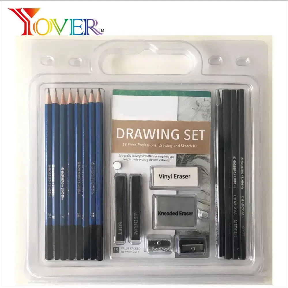 18pcs Graphite Pencil and Sketching Pencil Kit in Clamshell Case