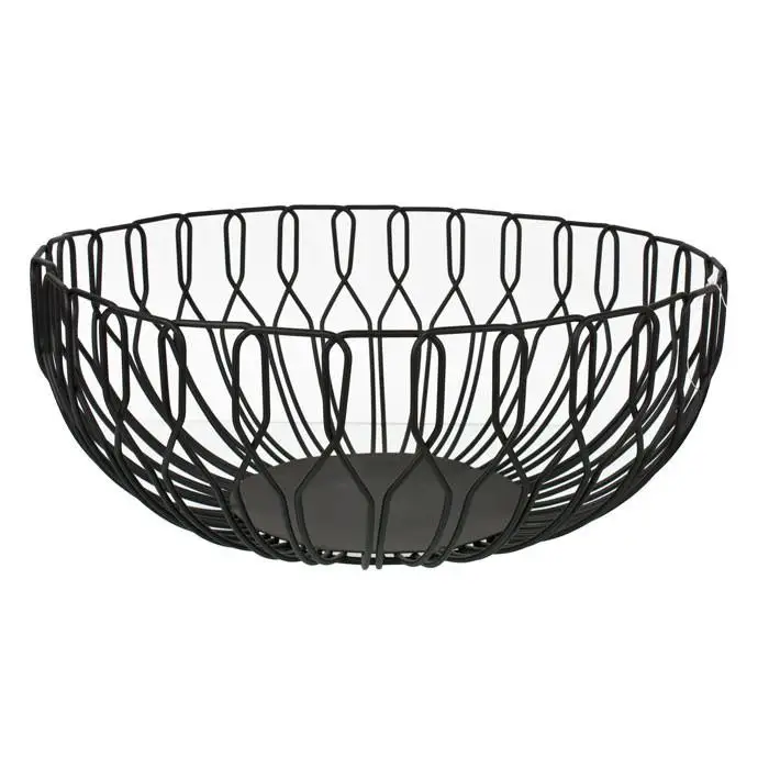 Wholesale New Design Black Metal Wire Basket Countertop Fruit Basket Wire Basket for Kitchen