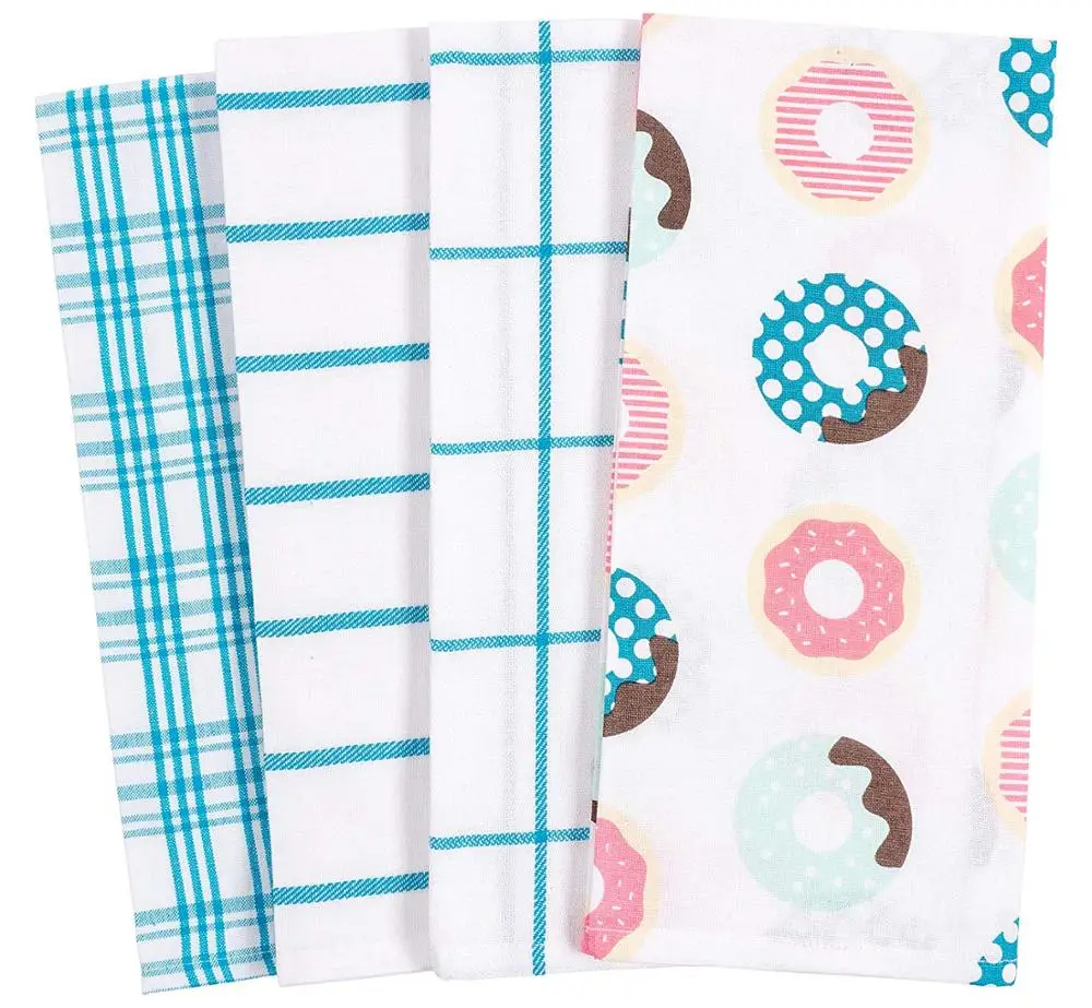 Hot Sell Cute Style 100% Cotton Kitchen Towel Tea Towel Lemon Printing Dish Towel Set