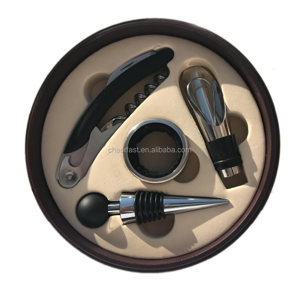 Excellent Cheerfast Wholesale wood case Wine Gift Set 4 Piece Accessories