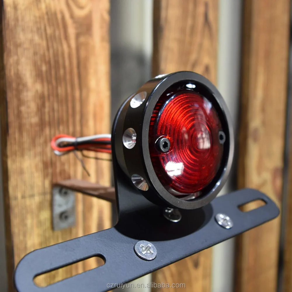 Motorcycle Vintage Round Taillight Brake Lamp 12v Led Accessories Led Light