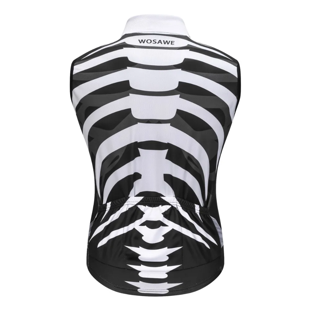 WOSAWE Sleeveless Cycling Jersey Skeleton Breathable Bike Wear Tights for summer Riding