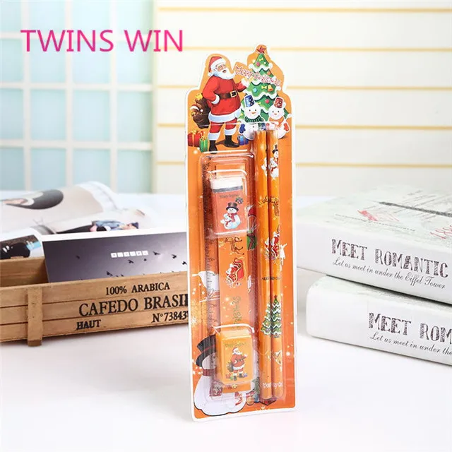 Factory wholesale school supplies custom design kids eco eraser and pencil stationery set for 2019 new christmas gift ideas 157
