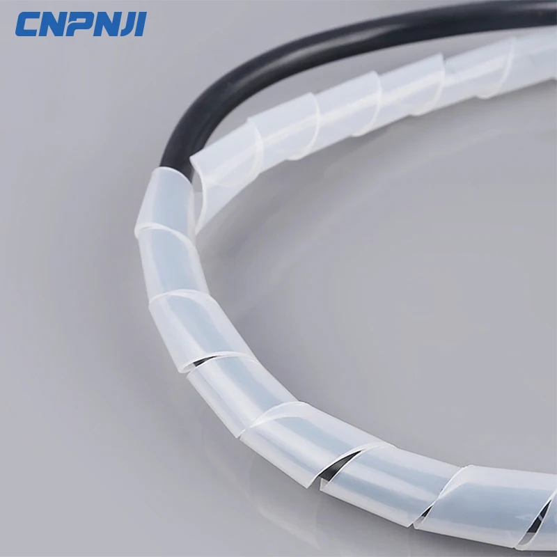 PE Plastic 12mm Wire Spiral wrapping Sleeving Band Tube Cable wrap Wire Protector Electrical Wire Sleeves