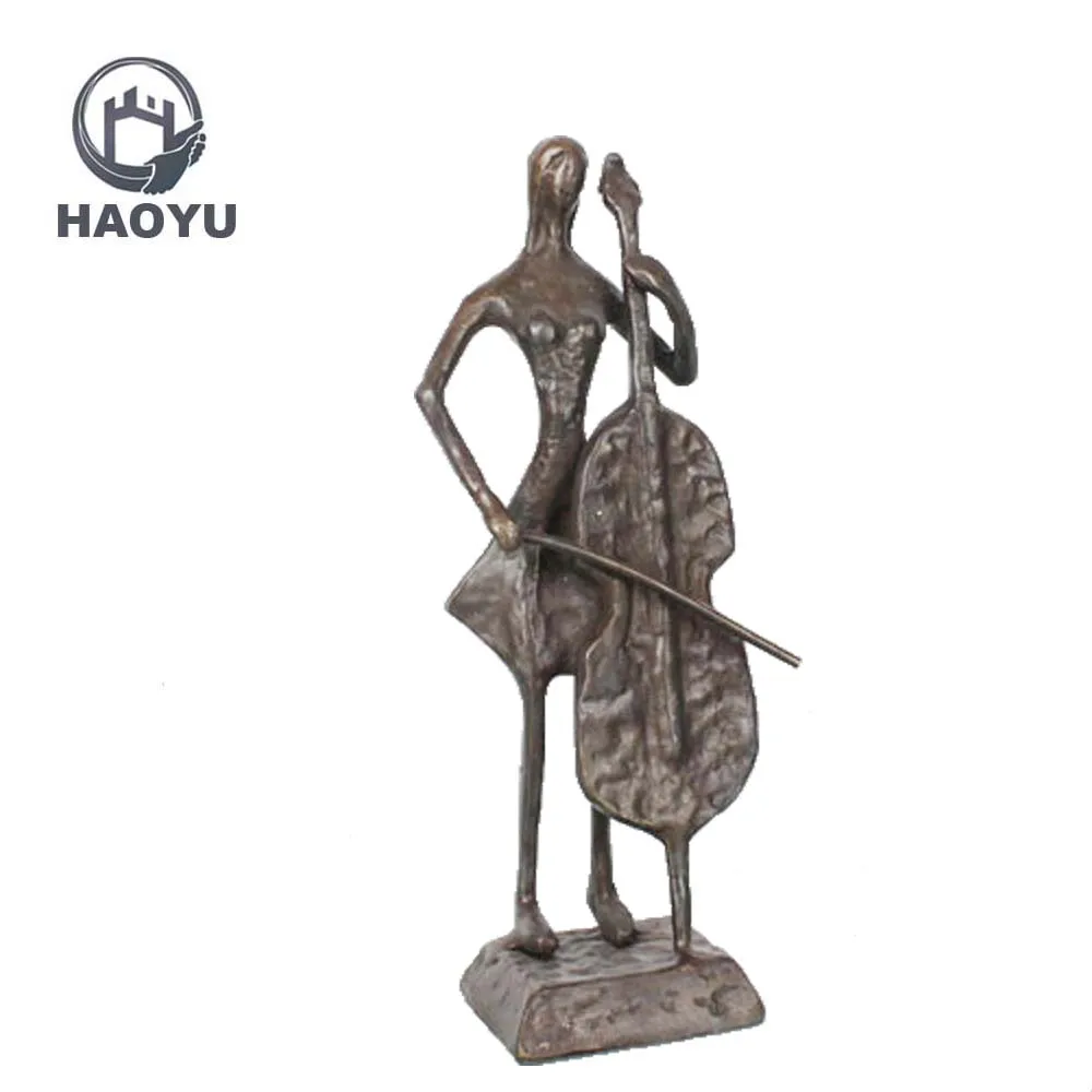 Hot sale Metal figurines cast iron musician sculpture for home decoration