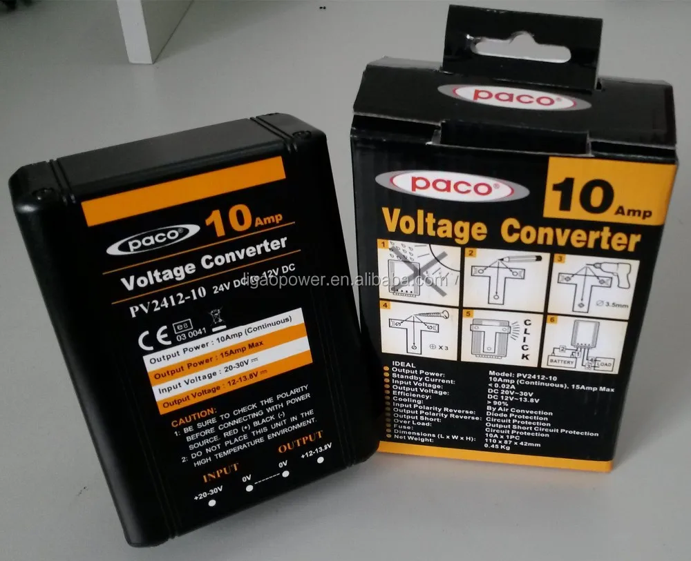 High Quality 24VDC to 12VDC Converters Step Down Converters 10A Input Fuse DC DC Converter