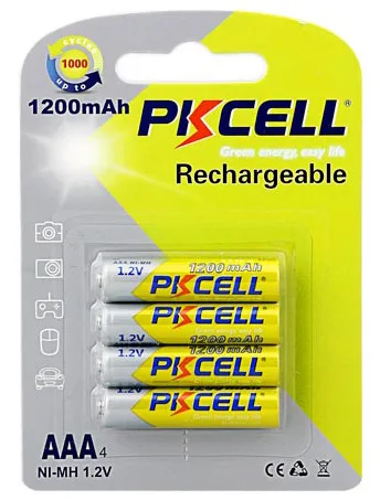 PKCELL 1.2V NiMH rechargeable battery AAA 1200mah