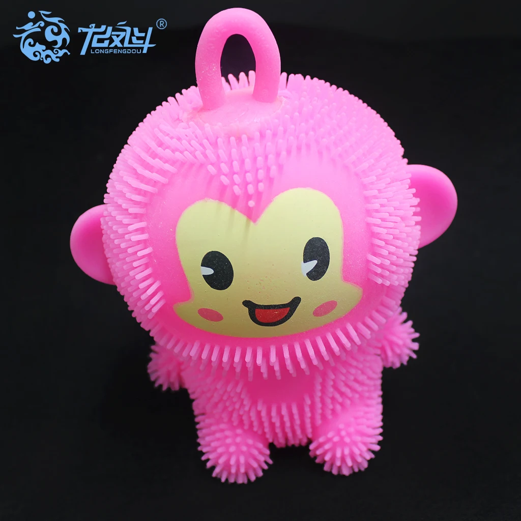 TPR yoyo Monkey Puffer Ball flashing puffer ball with yoyo 619030414