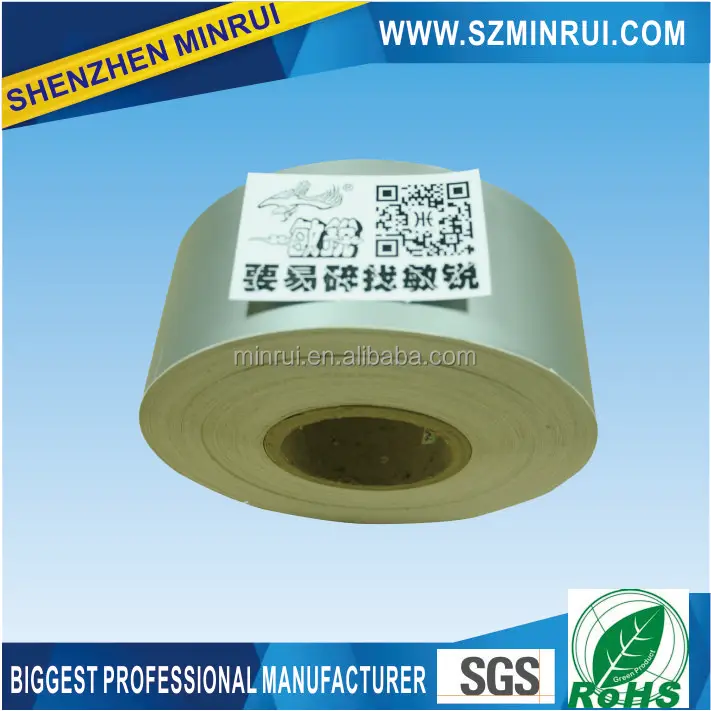 holographic ultra destructible label paper hologram eggshell sticker vinyl roll