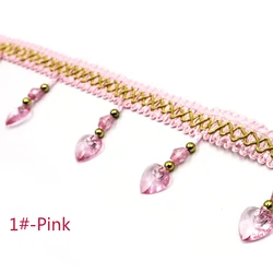 Cheap Price Heart-shaped  Beaded Curtain Tassel Fringe Trim, Beaded Fringe Trimming