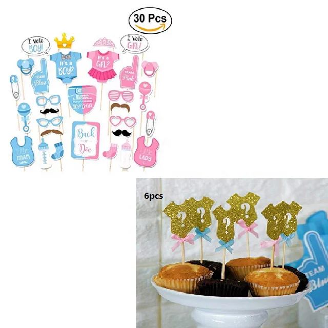  UMISS 71 шт. товары для вечеринки по половой расцветке украшения будущей мамы комплект розового и синего цветов мальчиков девочек украшение