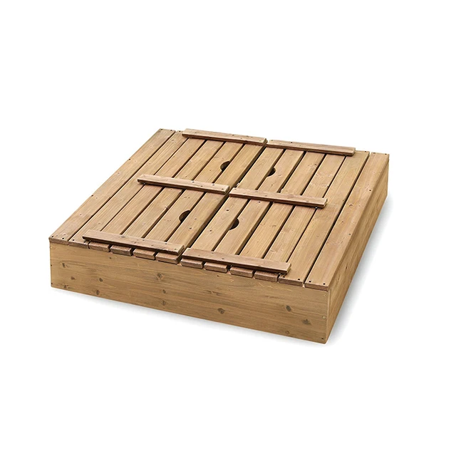 Деревянная детская песочница с сиденьем