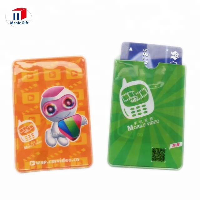 Cheap Customized double fold Soft rubber PVC ATM Card Cover Flexible PVC Credit Card Sleeve