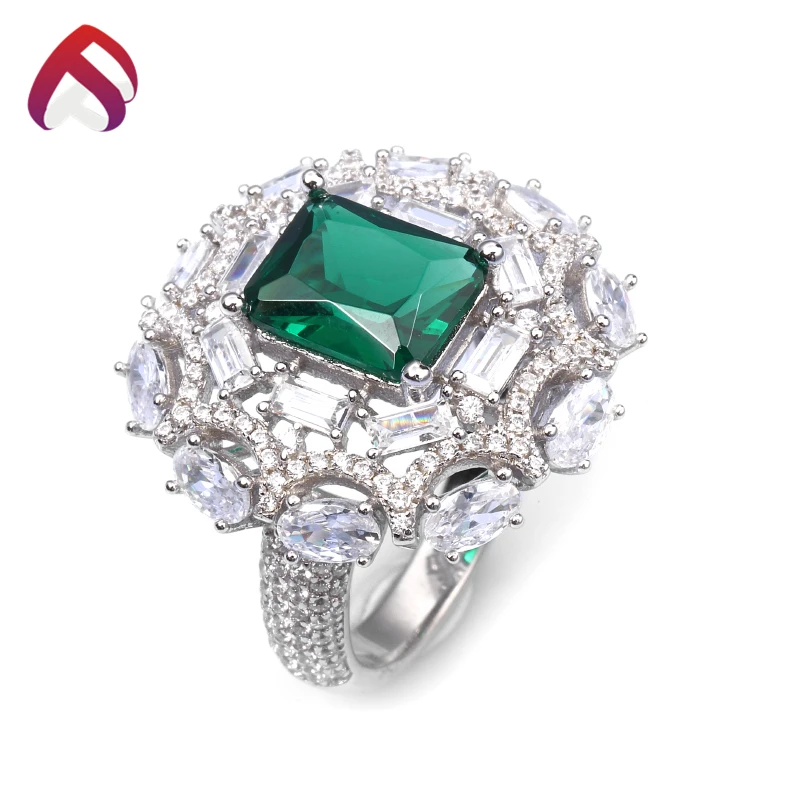 white cz created ruby ring  big red stone silver ring designs for women