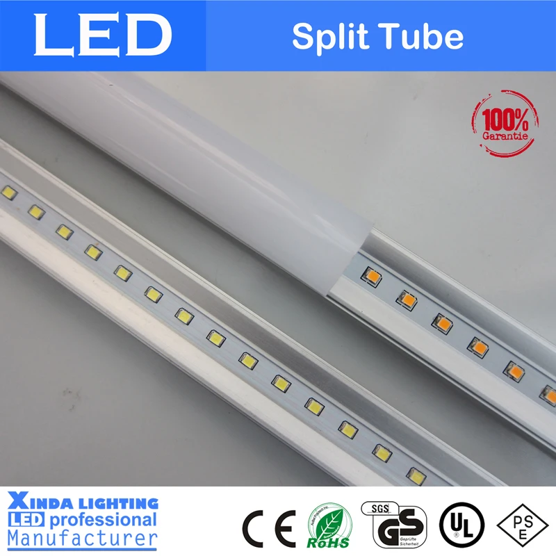 
high lumens t5 t8 integrated tube split tube 600mm 1200mm 9w 18w 36w led reb tube 