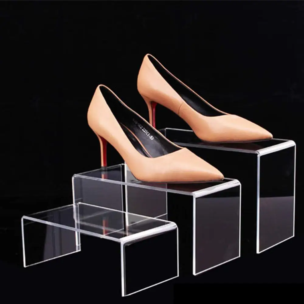 Custom multi tiers clear acrylic single high heel shoes display holder rack display stand shop display racks