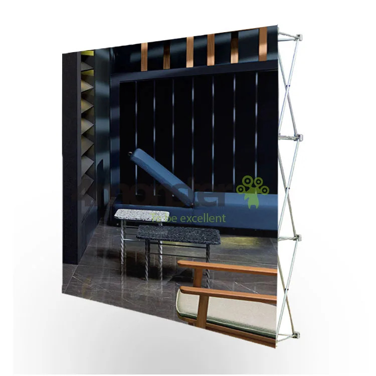 Easy Up And Folding Advertising Trade Show Backdrop Adjustable Pop Up Display Background