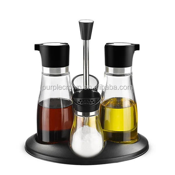 4 in 1 set Kitchen Cooking Oil Bottle Glassware Spice Salt Pepper Bottle jar Glass Bottle for Oil or Vinegar