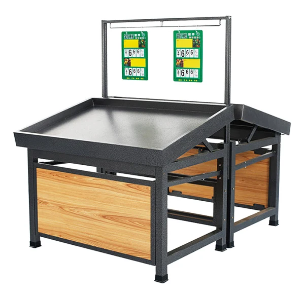 Стеллаж для фруктов и овощей из металла/дерева для супермаркета