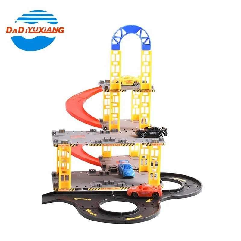 DIY игровой набор детский спортивный Парковка Игрушка с 4 шт. автомобилей