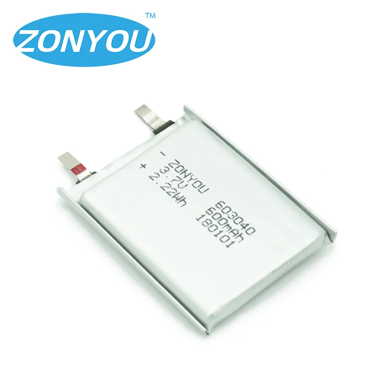 
Hot selling 603040 3.7V 600mah lithium polymer battery 