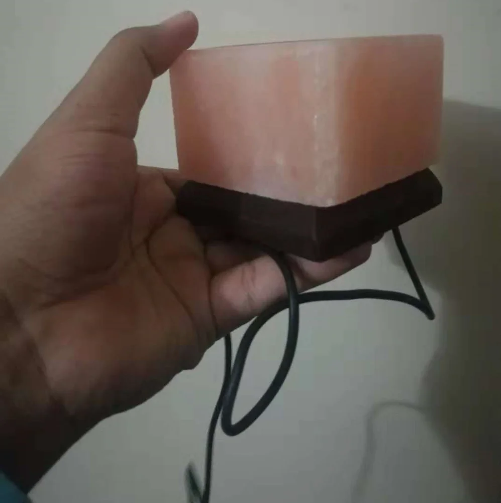 Himalayan square Salt Lamps Natural Pink Crystal Salt Rock Lamp LED Night Light USB