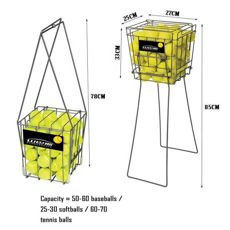 Multi Function Ball Basket Cart For Tennis Baseball And Softball Training