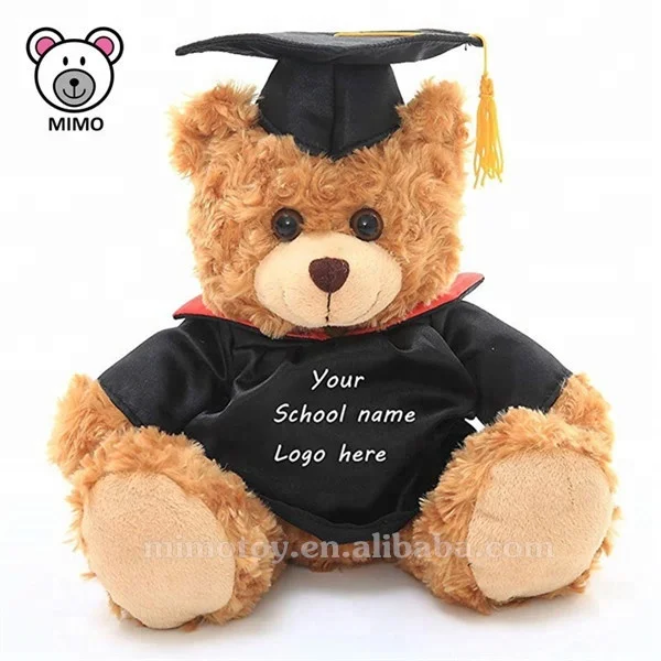 Fat Fluffy Super Soft Plush Brown Graduation Teddy Bear For University Wholesale Custom LOGO Stuffed Plush Teddy Bear Doll