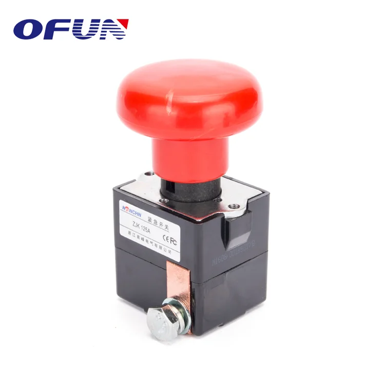 OFUN Magnetic Types Of 80V 300A Emergency Push Button Stop Switch