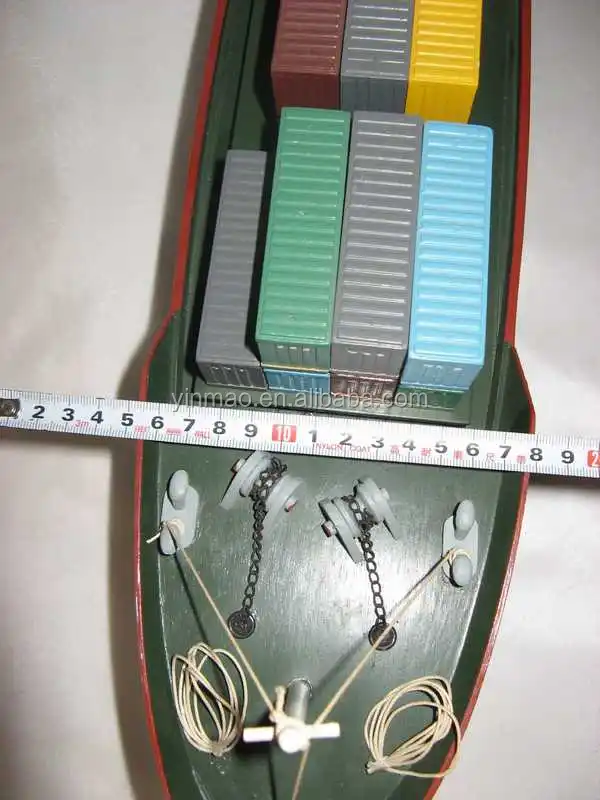 Minature Wooden Container Ship model, 60cm wooden container boat model