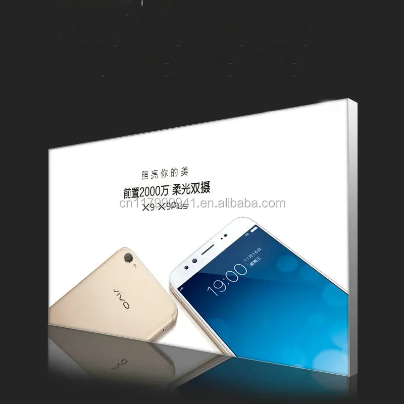 Indoor Custom advertising Aluminum LED Frameless poster Light Box Shop Sign Board