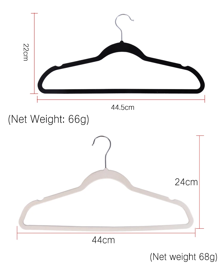 Adjustable Velvet Flocked Hanger Silver Plated Swivel Hook Hanger Wholesale Garment Store Clothes Hangers