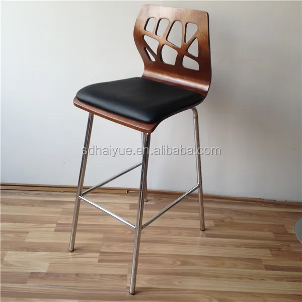 Metal Frame Black Plywood  Vinyl Seat Pub Bar Stools Chairs HY2009-2