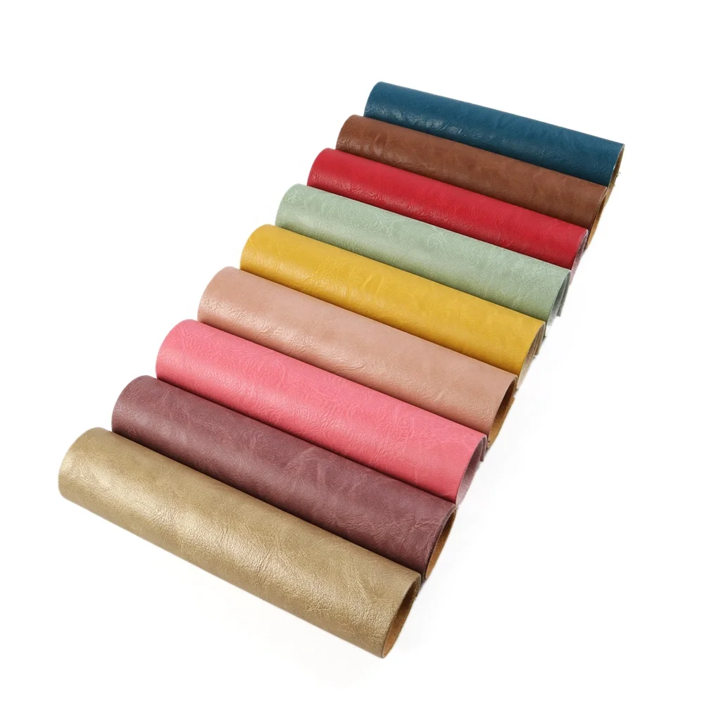 Сплошной цвет ПВХ винил синтетическая веган кожаная ткань для сумки 74186