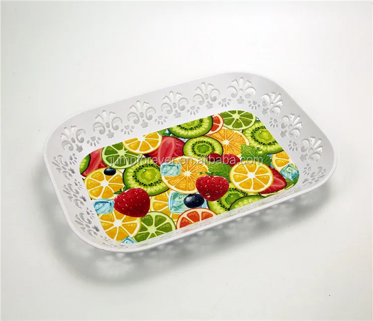 New Customized PP hollow out fruit tray decorative plastic tray