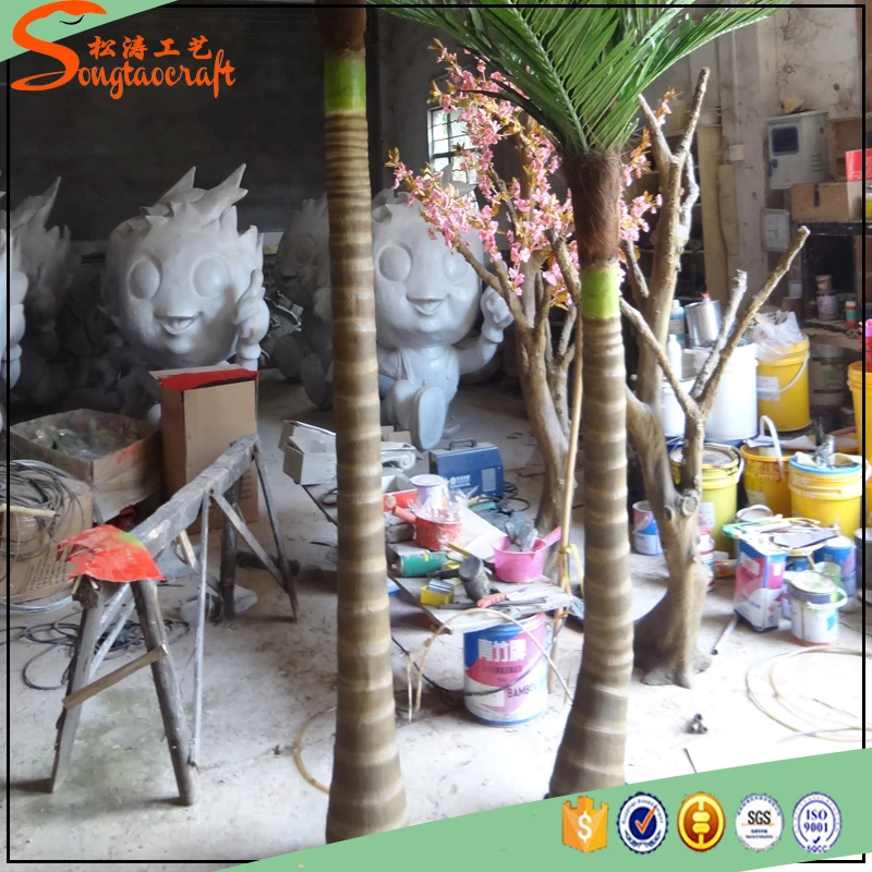home & garden new style outdoor green plastic dry coconut tree fiber glass king coconut tree for sale and decoration