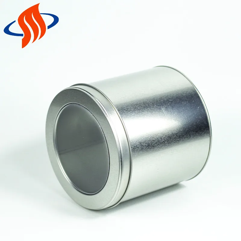 
round tin packing box with window 