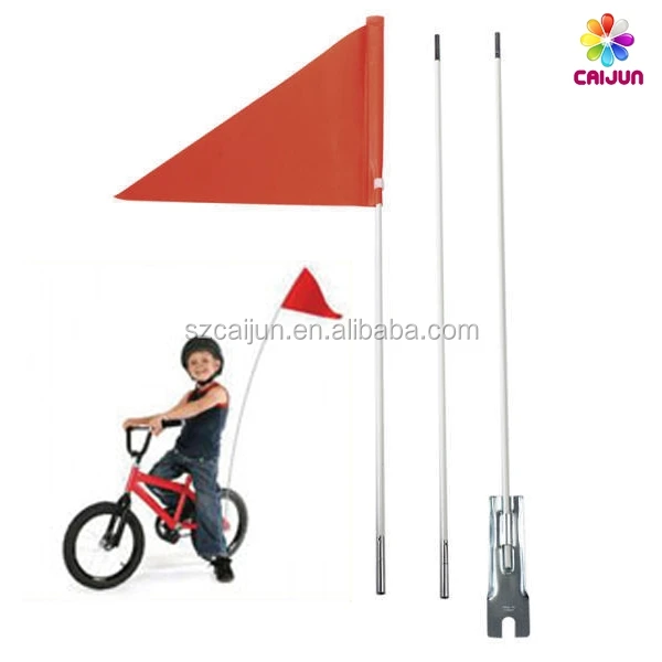 Customized bike safety flag pole bicycle sports flag with fiber glass pole