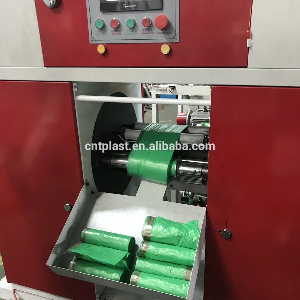 Сверхмощный полиэтиленовый пластиковый кукурузный крахмал, биоразлагаемый шнурок, корзина для мусора, машина для изготовления мешков непрерывного типа