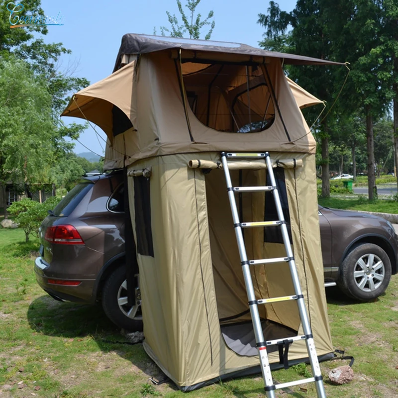 CeeinAuto thicken roof tent car sunscreen leakproof camping outdoor 1.4 meters wide multi-person foldable car tent extension