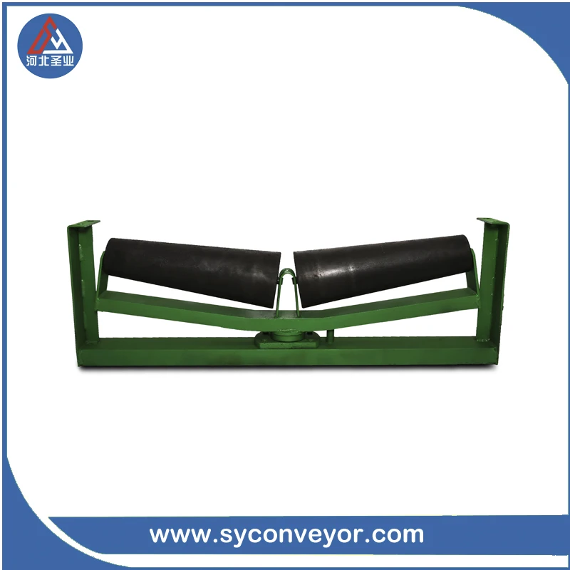
belt conveyor wear resistant carrier taper self aligning idler rollers 