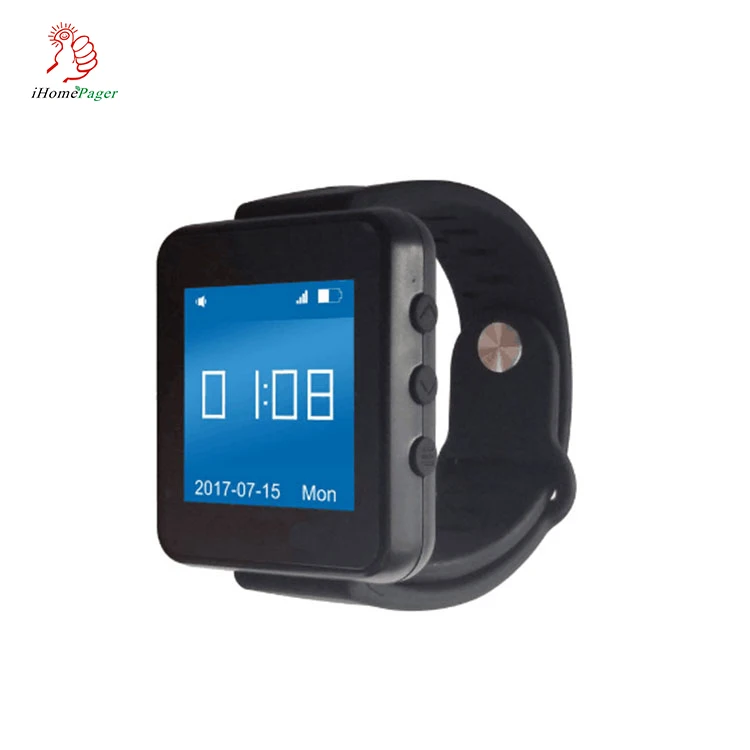 Новый дизайн водонепроницаемый дешевые легко работать отель беспроводной пейджер системы наручные часы приемник
