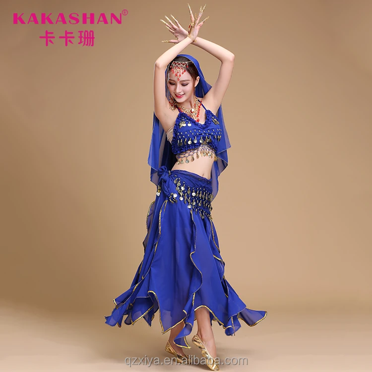 Adult Bollywood Turkish Belly Lyrical Dance Costume Top And Skirt Set
