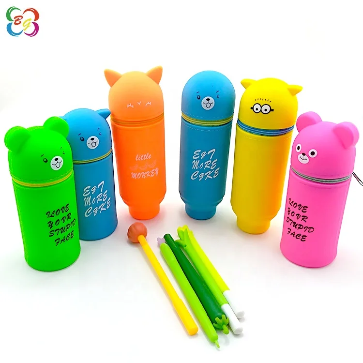 2019 Hot sale cute stationery retractable foldable animal shape pencil case