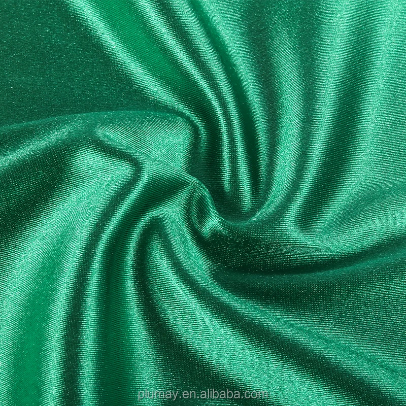 92% polyester 8% spandex warp tricot shinny lycra knit plain satin saree fabric  for swimwear sportswear clothing textile custom