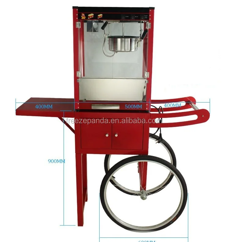 portable electric automatic mini caramel popcorn maker vending machine with cart