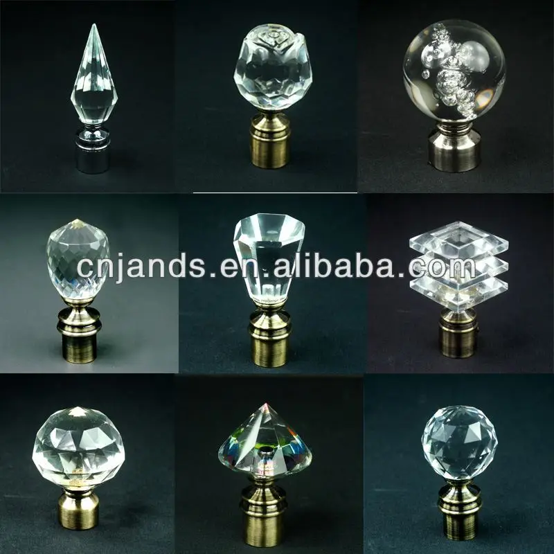 Stardeco high quality PVC package single double crystal curtain rods sets with curtain accessories