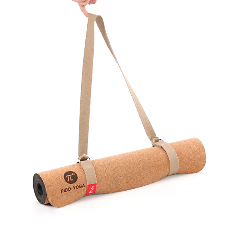 Pido moq 1pcs natural rubber cork yoga mat with carry strap